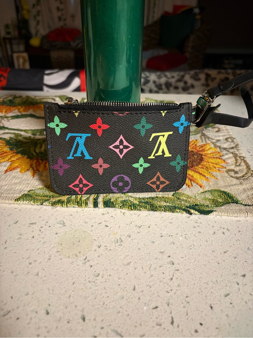 Black Multicolor Monogram Mini coin Pouch